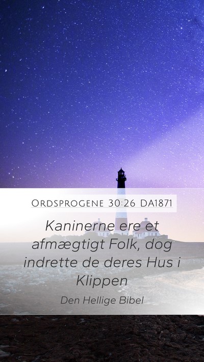Ordsprogene 30:26 DA1871 Mobile Phone Wallpaper - Kaninerne ere et afmægtigt Folk, dog indrette de - Mobile Bible Verse Wallpaper
