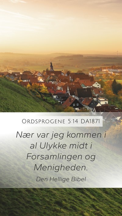 Ordsprogene 5:14 DA1871 Mobile Phone Wallpaper - Nær var jeg kommen i al Ulykke midt i - Mobile Bible Verse Wallpaper