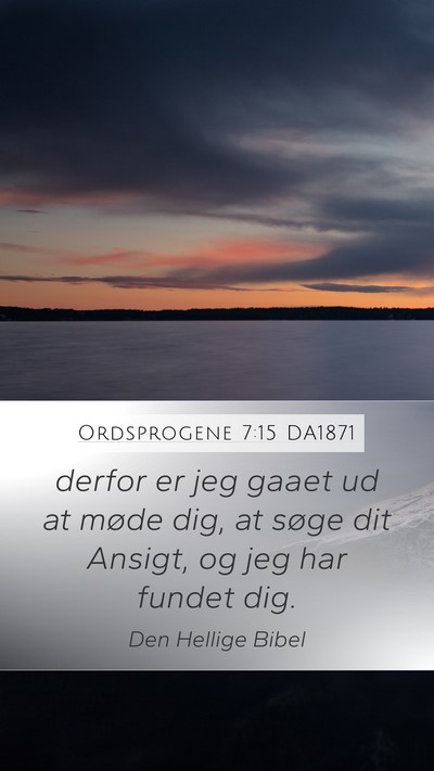 Ordsprogene 7:15 DA1871 Mobile Phone Wallpaper - derfor er jeg gaaet ud at møde dig, at søge dit - Mobile Bible Verse Wallpaper