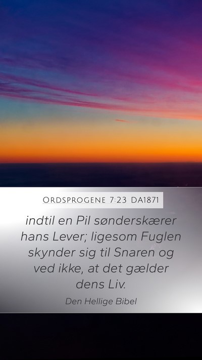 Ordsprogene 7:23 DA1871 Bible Verse Image