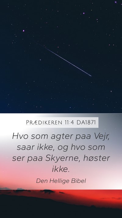 Prædikeren 11:4 DA1871 Bible Verse Image