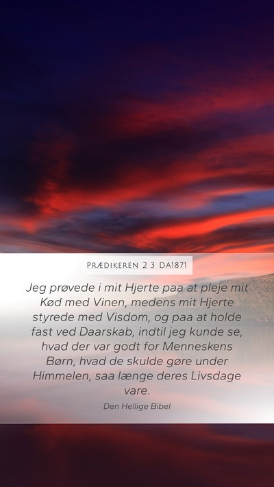 Prædikeren 2:3 DA1871 Bible Verse Image