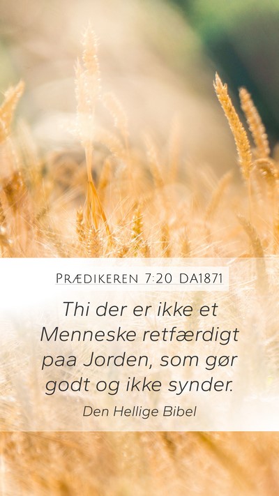 Prædikeren 7:20 DA1871 Bible Verse Image