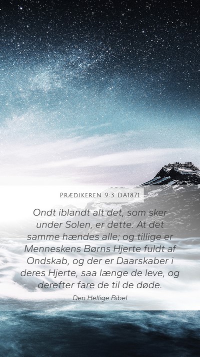 Prædikeren 9:3 DA1871 Bible Verse Image