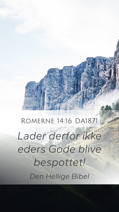 Romerne 14:16 DA1871 Bible Verse Image