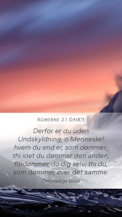 Romerne 2:1 DA1871 Bible Verse Image