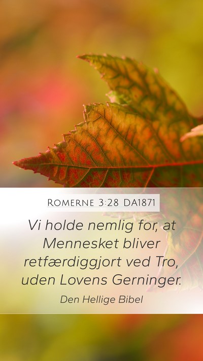 Romerne 3:28 DA1871 Bible Verse Image