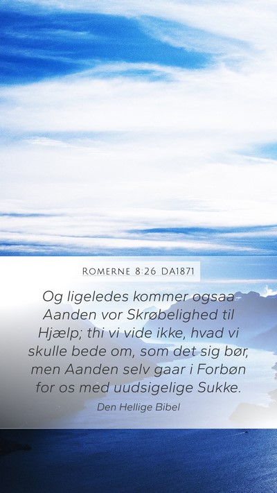 Romerne 8:26 DA1871 Bible Verse Image