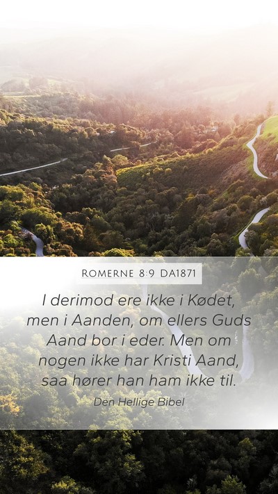 Romerne 8:9 DA1871 Bible Verse Image