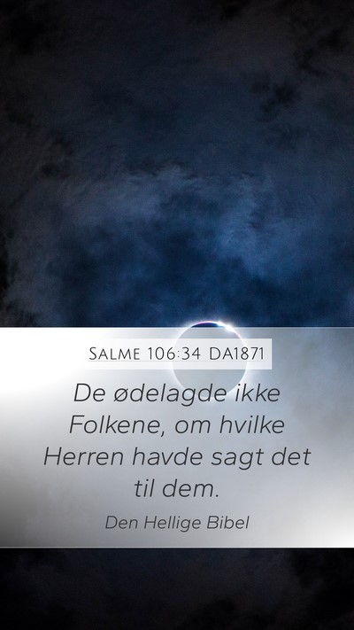 Salme 106:34 DA1871 Bible Verse Image