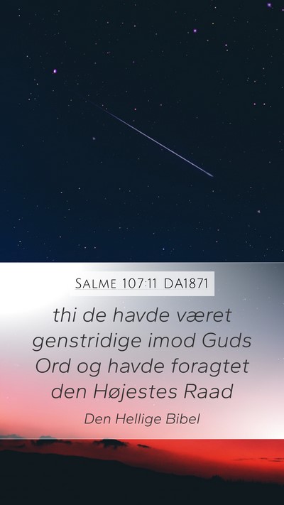 Salme 107:11 DA1871 Bible Verse Image