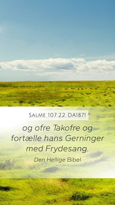 Salme 107:22 DA1871 Bible Verse Image