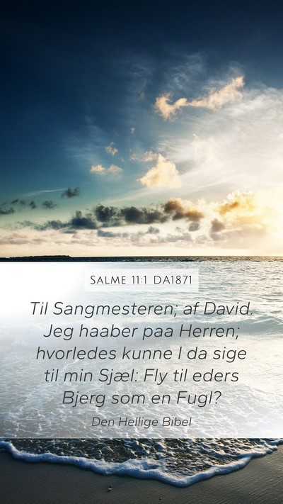 Salme 11:1 DA1871 Mobile Phone Wallpaper - Til Sangmesteren; af David. Jeg haaber paa - Mobile Bible Verse Wallpaper