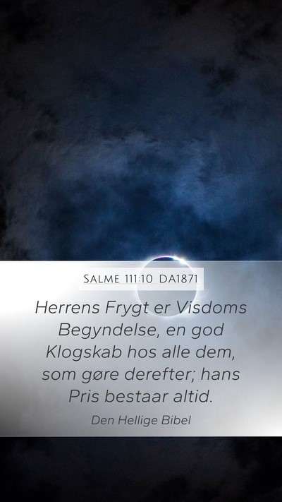 Salme 111:10 DA1871 Bible Verse Image