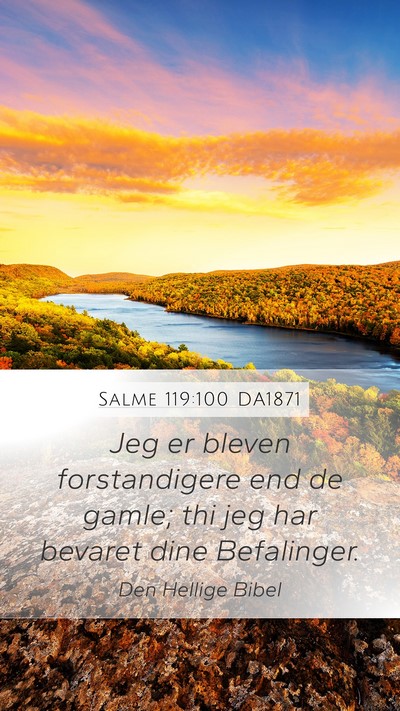 Salme 119:100 DA1871 Mobile Phone Wallpaper - Jeg er bleven forstandigere end de gamle; thi jeg - Mobile Bible Verse Wallpaper
