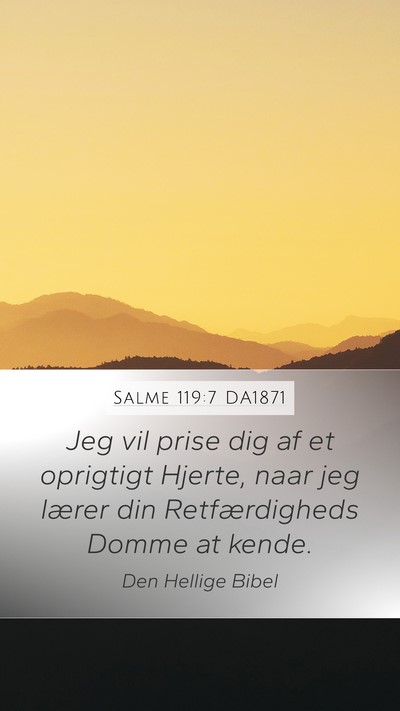 Salme 119:7 DA1871 Bible Verse Image
