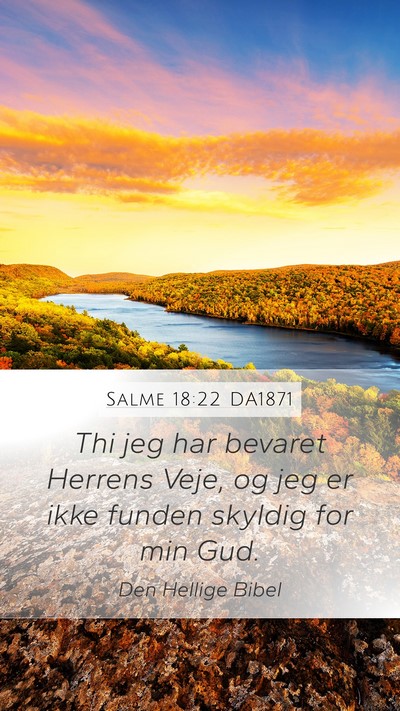 Salme 18:22 DA1871 Mobile Phone Wallpaper - Thi jeg har bevaret Herrens Veje, og jeg er ikke - Mobile Bible Verse Wallpaper