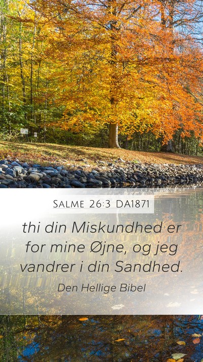 Salme 26:3 DA1871 Mobile Phone Wallpaper - thi din Miskundhed er for mine Øjne, og jeg - Mobile Bible Verse Wallpaper