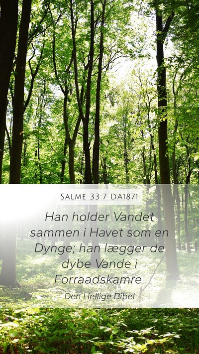 Salme 33:7 DA1871 Bible Verse Image