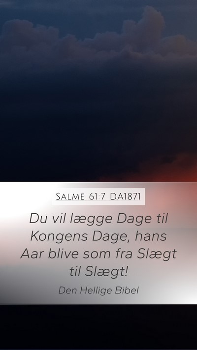 Salme 61:7 DA1871 Bible Verse Image
