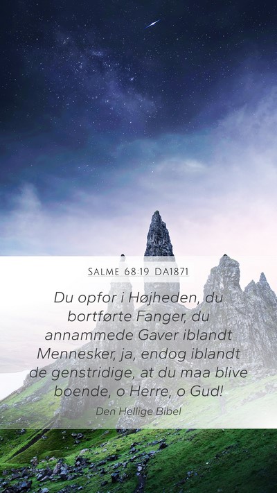 Salme 68:19 DA1871 Bible Verse Image