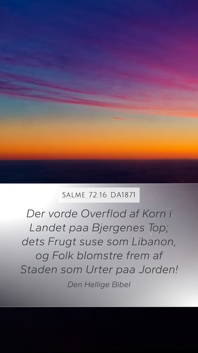 Salme 72:16 DA1871 Bible Verse Image