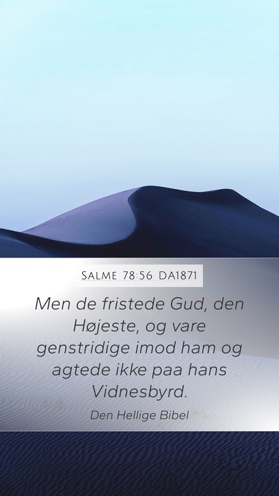 Salme 78:56 DA1871 Bible Verse Image