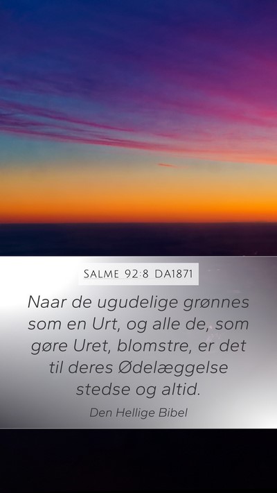 Salme 92:8 DA1871 Bible Verse Image