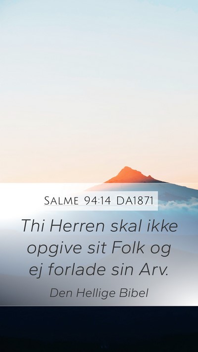 Salme 94:14 DA1871 Bible Verse Image