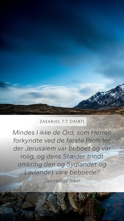 Zakarias 7:7 DA1871 Bible Verse Image